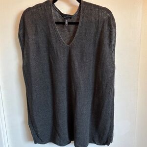 Share Eileen Fisher Black Sleeveless Sweater Top L Organic Linen